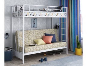 Двухъярусная кровать с диваном Мадлен белая-пифагор в Ишиме - ishim.magazinmebel.ru | фото