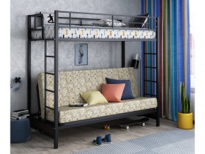Двухъярусная кровать с диваном Мадлен Черная-пифагор в Ишиме - ishim.magazinmebel.ru | фото