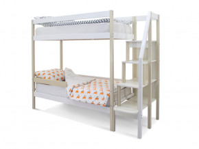 Двухъярусная кровать Svogen с бортиком бежево-белый в Ишиме - ishim.magazinmebel.ru | фото