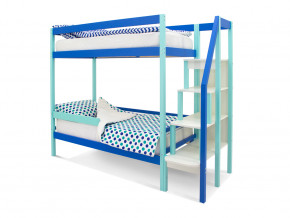 Двухъярусная кровать Svogen с бортиком мятно-синий в Ишиме - ishim.magazinmebel.ru | фото