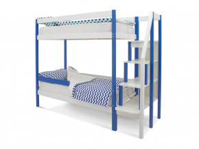 Двухъярусная кровать Svogen с бортиком синий-белый в Ишиме - ishim.magazinmebel.ru | фото