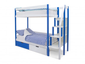 Двухъярусная кровать Svogen с ящиками сине-белый в Ишиме - ishim.magazinmebel.ru | фото