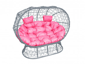 Кокон Лежебока на подставке с ротангом розовая подушка в Ишиме - ishim.magazinmebel.ru | фото