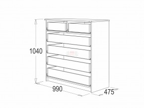 Комод 6 фант ясень анкор в Ишиме - ishim.magazinmebel.ru | фото - изображение 2