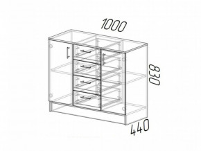 Комод К1000-2Д ЛДСП Дуб Вотан-Белый гладкий в Ишиме - ishim.magazinmebel.ru | фото - изображение 2