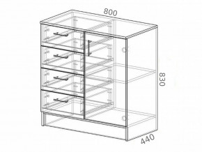 Комод К800-1Д ЛДСП вотан/белый гладкий в Ишиме - ishim.magazinmebel.ru | фото - изображение 2