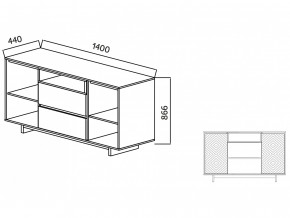 Комодино Moderno-1400 Ф4 в Ишиме - ishim.magazinmebel.ru | фото - изображение 4