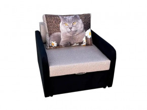 Кресло кровать Канзасик с подлокотниками кот с ромашками-2 в Ишиме - ishim.magazinmebel.ru | фото