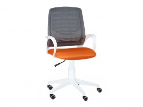 Кресло оператора Ирис white стандарт черный/оранжевый в Ишиме - ishim.magazinmebel.ru | фото
