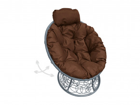 Кресло Папасан мини пружинка с ротангом коричневая подушка в Ишиме - ishim.magazinmebel.ru | фото
