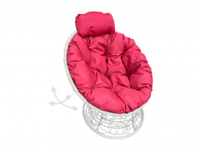 Кресло Папасан мини пружинка с ротангом красная подушка в Ишиме - ishim.magazinmebel.ru | фото