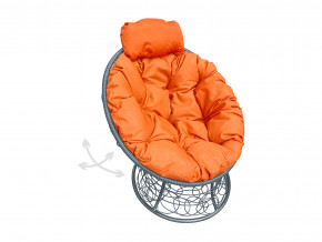 Кресло Папасан мини пружинка с ротангом оранжевая подушка в Ишиме - ishim.magazinmebel.ru | фото