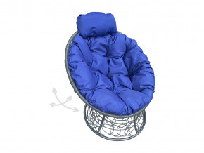 Кресло Папасан мини пружинка с ротангом синяя подушка в Ишиме - ishim.magazinmebel.ru | фото