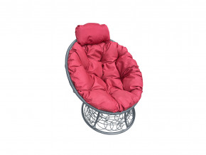 Кресло Папасан мини с ротангом красная подушка в Ишиме - ishim.magazinmebel.ru | фото