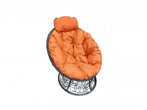 Кресло Папасан мини с ротангом оранжевая подушка в Ишиме - ishim.magazinmebel.ru | фото