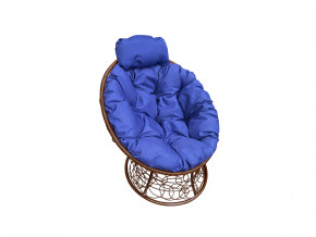 Кресло Папасан мини с ротангом синяя подушка в Ишиме - ishim.magazinmebel.ru | фото
