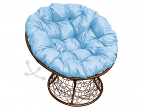 Кресло Папасан пружинка с ротангом голубая подушка в Ишиме - ishim.magazinmebel.ru | фото