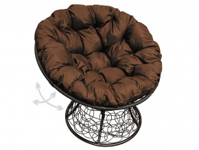 Кресло Папасан пружинка с ротангом коричневая подушка в Ишиме - ishim.magazinmebel.ru | фото