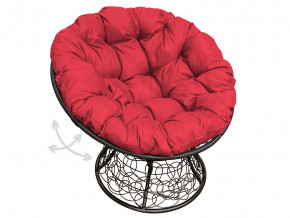 Кресло Папасан пружинка с ротангом красная подушка в Ишиме - ishim.magazinmebel.ru | фото