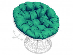 Кресло Папасан пружинка с ротангом зелёная подушка в Ишиме - ishim.magazinmebel.ru | фото