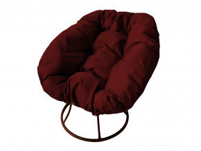 Кресло Пончик без ротанга бордовая подушка в Ишиме - ishim.magazinmebel.ru | фото - изображение 1