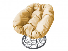 Кресло Пончик с ротангом бежевая подушка в Ишиме - ishim.magazinmebel.ru | фото