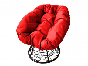 Кресло Пончик с ротангом красная подушка в Ишиме - ishim.magazinmebel.ru | фото