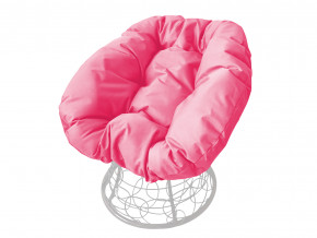 Кресло Пончик с ротангом розовая подушка в Ишиме - ishim.magazinmebel.ru | фото