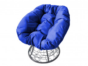 Кресло Пончик с ротангом синяя подушка в Ишиме - ishim.magazinmebel.ru | фото