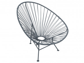 Кресло Ракушка с ротангом серый в Ишиме - ishim.magazinmebel.ru | фото - изображение 1