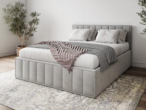 Кровать 1400 Лана серый велюр в Ишиме - ishim.magazinmebel.ru | фото - изображение 1