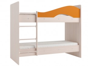 Кровать 2-х ярусная Мая на латофлексах млечный дуб, оранжевая в Ишиме - ishim.magazinmebel.ru | фото - изображение 1