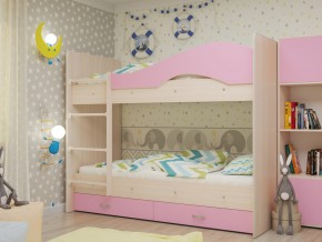 Кровать 2-х ярусная Мая с ящиками на латофлексах розовая в Ишиме - ishim.magazinmebel.ru | фото