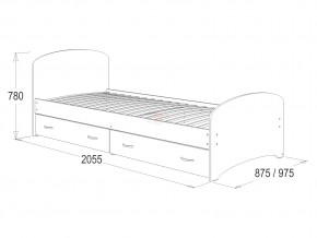 Кровать-6 одинарная с 2-мя ящиками 800*2000 ясень анкор в Ишиме - ishim.magazinmebel.ru | фото - изображение 2