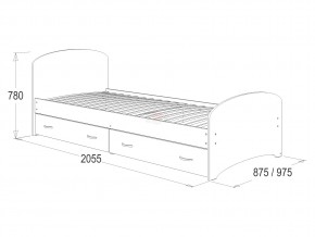Кровать-6 одинарная с 2-мя ящиками 900*2000 ясень анкор в Ишиме - ishim.magazinmebel.ru | фото - изображение 2