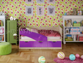 Кровать Бабочки 1600 Фиолетовый металлик в Ишиме - ishim.magazinmebel.ru | фото