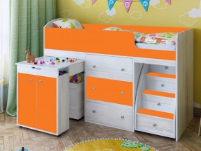 Кровать чердак Малыш 70х160 Винтерберг-оранжевый в Ишиме - ishim.magazinmebel.ru | фото