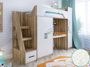 Кровать чердак Тея с пеналом с фасадом для рисования феритейл в Ишиме - ishim.magazinmebel.ru | фото