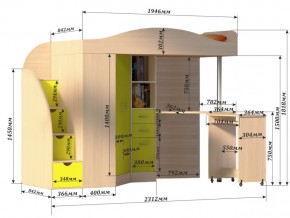 Кровать чердак Юниор 4 Бодега в Ишиме - ishim.magazinmebel.ru | фото - изображение 3