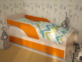 Кровать детская Максимка млечный дуб-оранж в Ишиме - ishim.magazinmebel.ru | фото - изображение 1