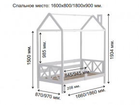 Кровать Домик Аист-1 Прованс белый 1800х900 в Ишиме - ishim.magazinmebel.ru | фото - изображение 2