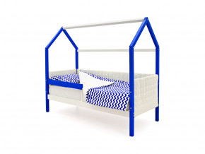 Кровать-домик мягкий Svogen с бортиком сине-белый в Ишиме - ishim.magazinmebel.ru | фото