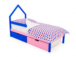 Кровать-домик мини Svogen с ящиками и бортиком синий-лаванда в Ишиме - ishim.magazinmebel.ru | фото
