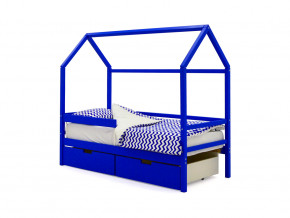 Кровать-домик Svogen с ящиками и бортиком синий в Ишиме - ishim.magazinmebel.ru | фото