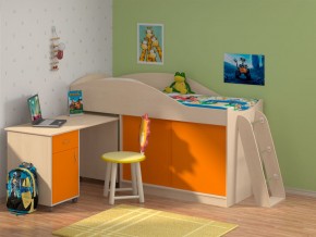 Кровать Дюймовочка 3 с лестницей Дельта 23.4 Оранжевый в Ишиме - ishim.magazinmebel.ru | фото