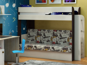 Кровать двухъярусная Карамель 75 венге ткань биг бен в Ишиме - ishim.magazinmebel.ru | фото