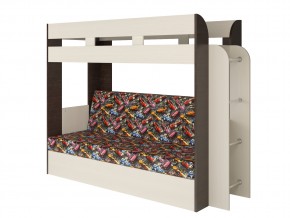 Кровать двухъярусная Карамель 75 венге ткань машинки в Ишиме - ishim.magazinmebel.ru | фото