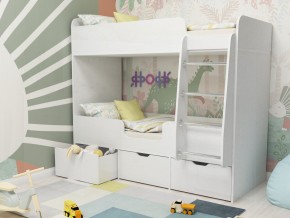 Кровать двухъярусная Малыш двойняшка белый в Ишиме - ishim.magazinmebel.ru | фото - изображение 1