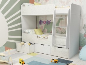 Кровать двухъярусная Малыш двойняшка белый феритейл в Ишиме - ishim.magazinmebel.ru | фото