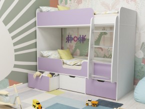 Кровать двухъярусная Малыш двойняшка белый-ирис в Ишиме - ishim.magazinmebel.ru | фото